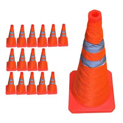Kit 15 Cones Retráteis SU-CONE3-1 Faixas Refletivas 50cm Laranja Mundo LGBT