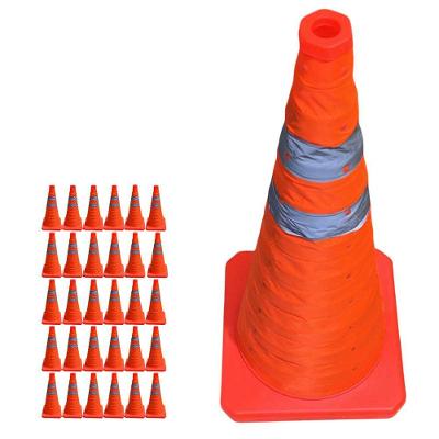 Kit 30 Cones de Sinalização Retrátil 50cm Refletivo Laranja Mundo LGBT