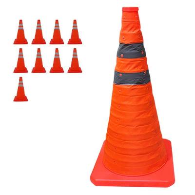 Kit 9 Cones Sinalizadores Retráteis SU-CONE3-1 Dobráveis 50cm Laranja AB Mídia