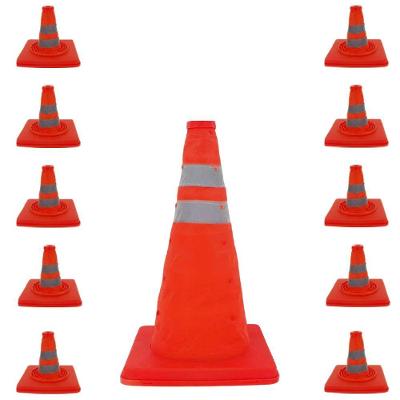 Kit 10 Cones Retráteis SU-CONE3-1 Dobráveis Refletivos 50cm Laranja AB Mídia