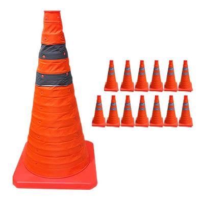 Kit 13 Cones Retráteis SU-CONE3-1 Dobráveis Refletivos 50cm Laranja AB Mídia