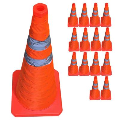 Kit 14 Cones Retráteis SU-CONE3-1 Refletivos Portáteis Laranja Leva Pra Casa