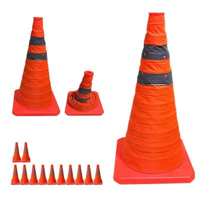 Kit 12 Cones Retráteis SU-CONE3-1 Dobráveis Refletivos 50cm Laranja AB Mídia