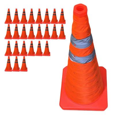 Kit 25 Cones Retráteis SU-CONE3-1 Faixas Refletivas 50cm Laranja AB Mídia