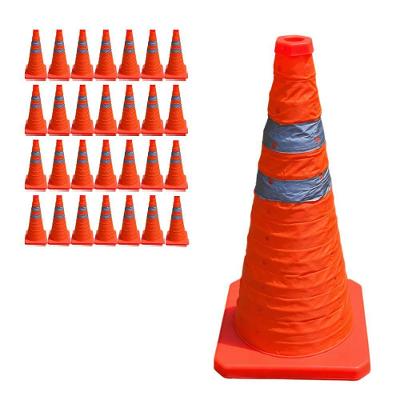 Kit 28 Cones Sinalizadores Retráteis SU-CONE3-1 Dobráveis 50cm Laranja AB Mídia