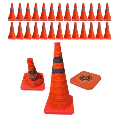 Kit 26 Cones Retráteis Flexíveis 50cm Faixas Refletivas Laranja Leva Pra Casa