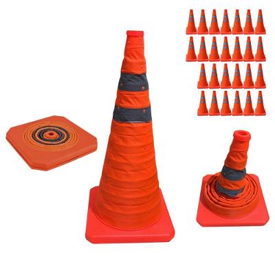 Kit 26 Cones Retráteis SU-CONE3-1 Refletivos 50cm Trânsito Laranja Mundo LGBT