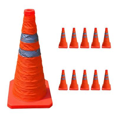 Kit 10 Cones Retrátil SU-CONE3-1 50cm Refletivo Laranja Leva Pro Pet