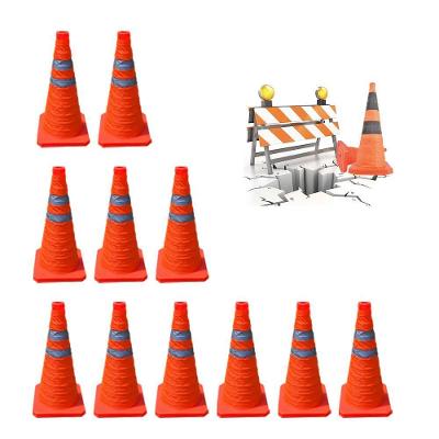 Kit 11 Cones Retráteis SU-CONE3-1 50cm Portáteis Refletivos Laranja Leva Pra Malhar
