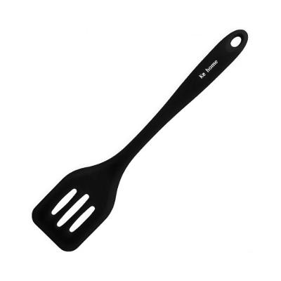 Espátula Vazada Silicone Fritura Cabo Ergonômico Antiaderente Preta Ke Home