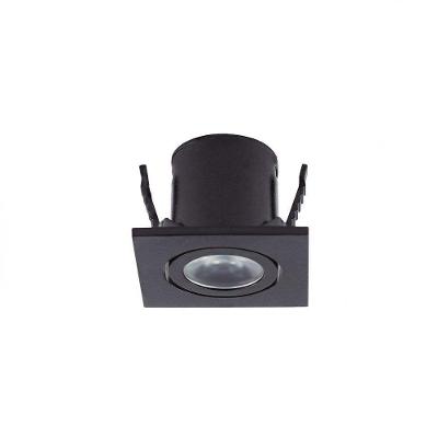 Mini Spot de Embutir LED Auriga 1W Quadrado 3000K Preto Astraled