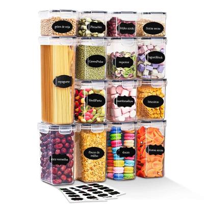 Conjunto de Recipientes Herméticos 15 Peças Plástico e Silicone Empilhável Cozinha Transparente
