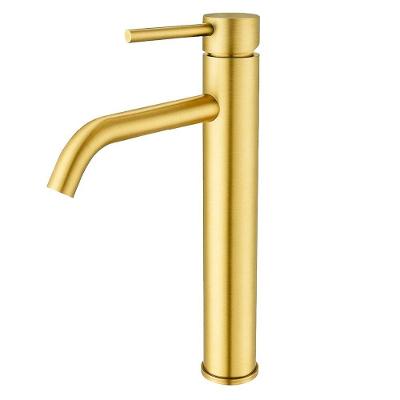 Torneira Monocomando Bica Alta de Mesa Dourado Escovado DP6202 W Metais