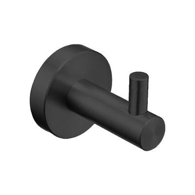 Cabideiro Simples Dpace9510 Black Matte Aço Inox para Banheiro W Metais