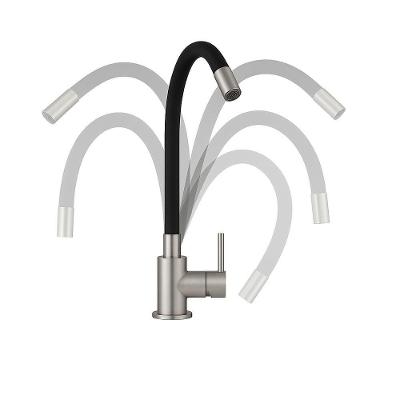 Torneira Monocomando de Mesa Cozinha Aço Escovado Bica Móvel DP8205 Estilo Metais