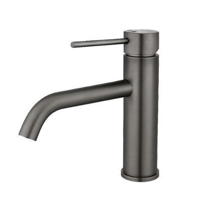 Torneira Monocomando Bica Baixa de Mesa Aço Inox Grafite Escovado DP5201 Estilo Metais