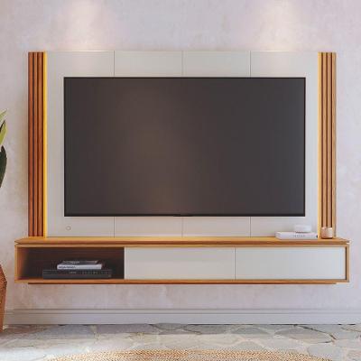 Painel para TV 75" 180CM MDF-MDP Ripado LED Duda Off Matte-Freijó D'Rossi