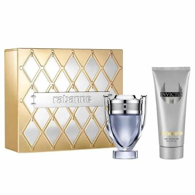 Kit Perfume Invictus Masculino Eau de Toilette 50ML Shower Gel Paco Rabanne