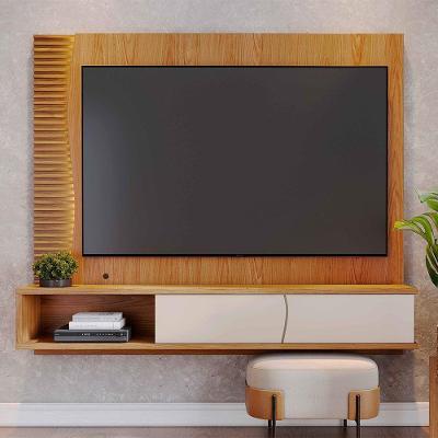 Painel para TV 65" 180CM Ripado Manacá MDF-MDP LED Freijó e Off White D'Rossi