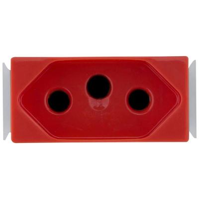 Módulo de Tomada 2P+T Aria 20A 250V Termoplástico Antichama Vermelho Tramontina