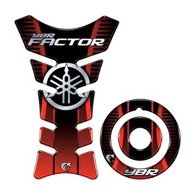 Kit Protetor Tanque Bocal Vermelho YBR Factor 125 150 Teu Adesivo