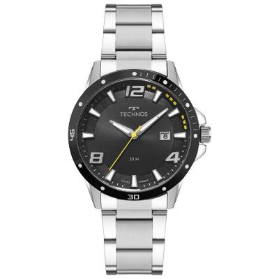 Relógio Masculino Racer Premium Bicolor Analógico Aço Inox Prata Technos