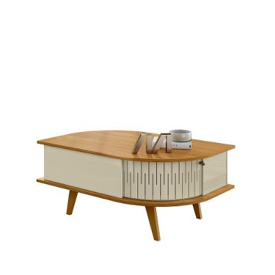 Mesa de Centro Indianapolis Retangular MDP 90cm Cumaru-opala Madetec Móveis