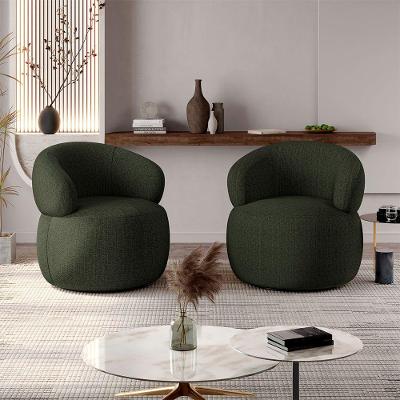 Conjunto 2 Poltronas Eloah Orgânica Base Giratória Linho Premium Turco Verde MD Poltronas