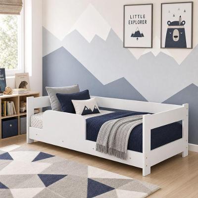 Cama Montessoriana Infantil Baby com Grade de Proteção MDF Branco