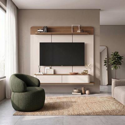 Conjunto de Sala Home Concept com Poltrona Eloah Linho Verde Home Design