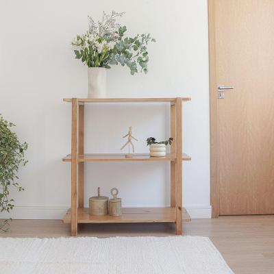Estante Laguna 3 Prateleiras Madeira Maciça 90CM Amêndoa Cubomob
