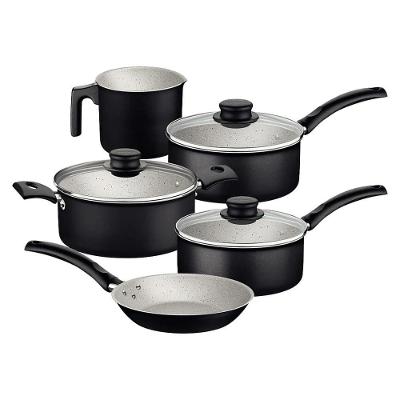 Jogo de Panelas Linz Alumínio Antiaderente Starflon Max Preto 5 Peças Tramontina