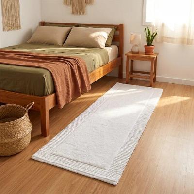 Tapete Passadeira Suez 60CM X 120CM Algodão Antiderrapante Branco Kacyumara