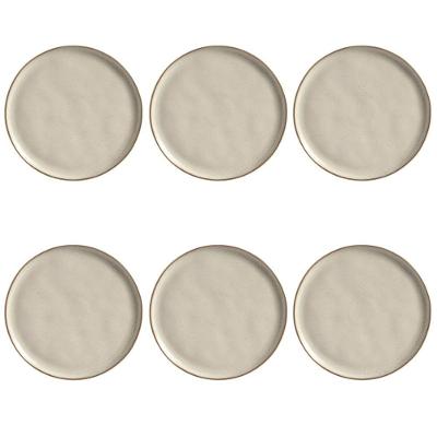 Conjunto de Pratos Rasos Bio Sol Gold 6 Peças Cerâmica Stoneware Casual Bege Porto Brasil