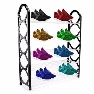 Sapateira 5 Prateleiras Metal e PVC para 10 Pares Desmontável Preta Yeet