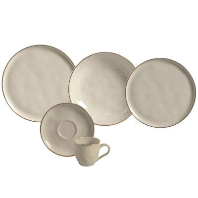 Aparelho de Jantar Bio Sol Gold 30 Peças Cerâmica Bege Porto Brasil