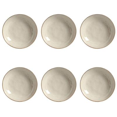 Conjunto de Pratos Fundos Bio Sol Gold 6 Peças Cerâmica Bege Porto Brasil