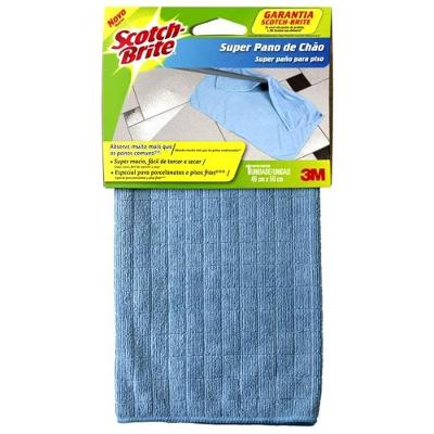 Pano de Chão Microfibra Alta Absorção para Pisos Azul Scotch Brite