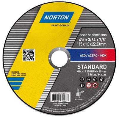 Disco de Corte Fino Standard 115x1,0x22,23MM 13.300 RPM Norton