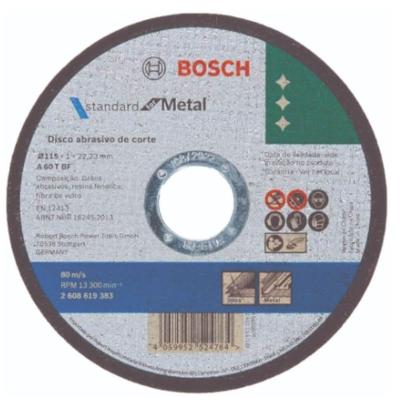 Disco de Corte 2608619383 Metal e Inox STD 115x1,0mm Cavidade 22,23mm Bosch