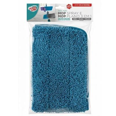 Refil Mop Spray RMOP7800AZ Microfibra Fixação Aderente Azul Flashlimp