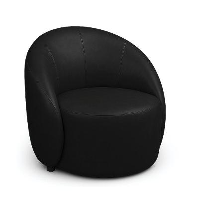 Poltrona Decorativa Lua Sintético PU Espuma D23 Preta D'Rossi