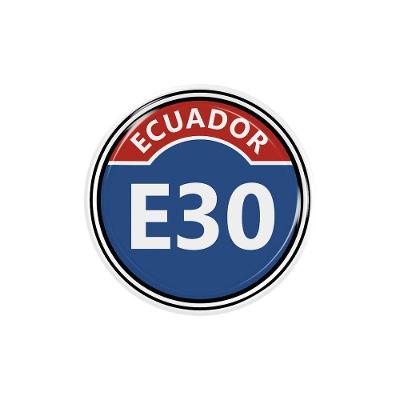 Resinado Ecuador E30 Alto Relevo 3D Premium Brilhante Autocolante Teu Adesivo