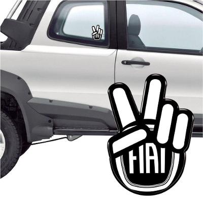 Adesivo Resinado Mãozinha para Carro Vinil 8,1x5,8cm Rei dos Vidros