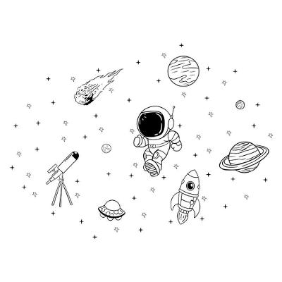 Kit Adesivo Decorativo Astronauta Foguete Planetas Vinil Teu Adesivo