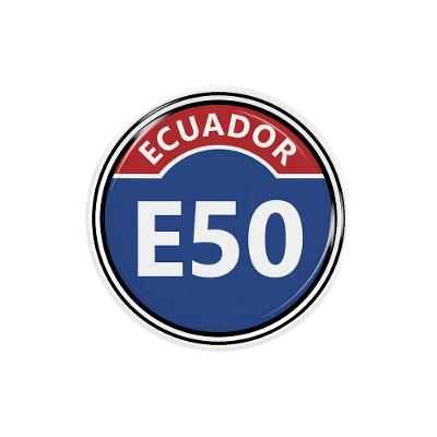 Resinado Ecuador E50 Alto Relevo 3D Premium Brilhante Autocolante Teu Adesivo