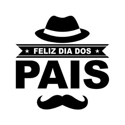 Adesivo Decorativo de Vitrine Dias dos Pais Bigode Preto com Recorte Eletronico Preciso e Otima