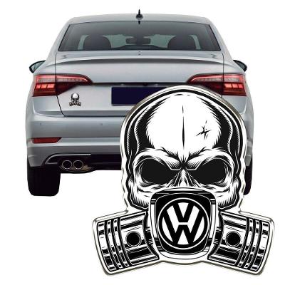 Adesivo Resinado Caveira Automotiva Vinil Carro Moto Tuning Preto Rei dos Vidros