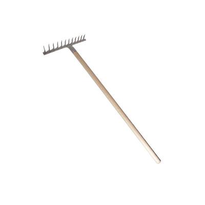 Ancinho 12 Dentes com Cabo Madeira Eucalipto Aço Carbono Preto Minasul