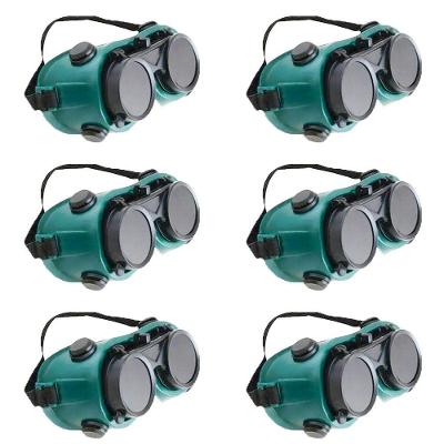 Kit 6 Óculos de Solda BSL3263 Dupla Lente Articulável Verde Braslu